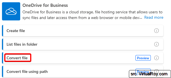 Image: The OneDrive for Business connector in Power Automate